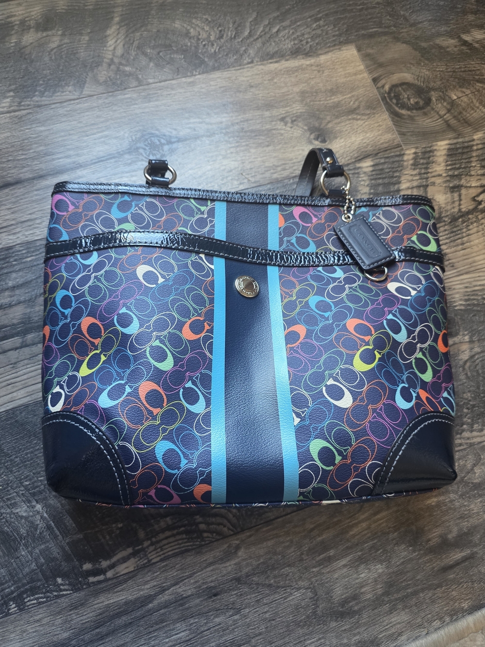 Coach Chelsea Multicolor Signature Stripe Tote